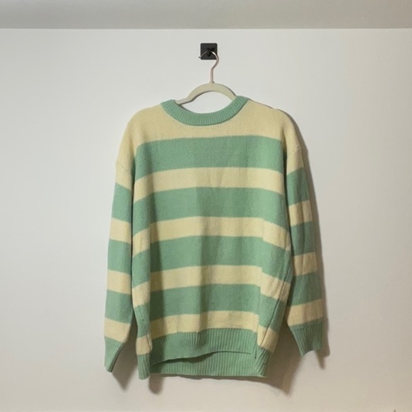 Sew In Love Sweaters - Striped Green and Cream Sweater